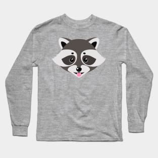 Raccoon showing tongue Long Sleeve T-Shirt